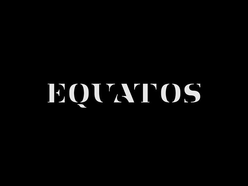 Equatos Records Logo stencil type serif geometric symbol mark design logo