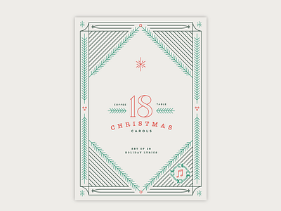 Christmas Carols Cover carols christmas design holiday holly illustration lines postcards winter