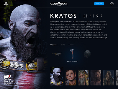 UI Concept - God of War concept dark theme design games god of war kratos playstation santa monica sony ui uidesign user interface