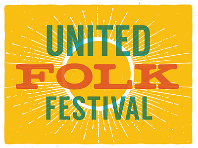 United Folk Festival concert poster graphic design hand drawn music festival