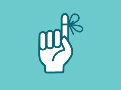 Don't Forget The Flowers hand icon reminder vector