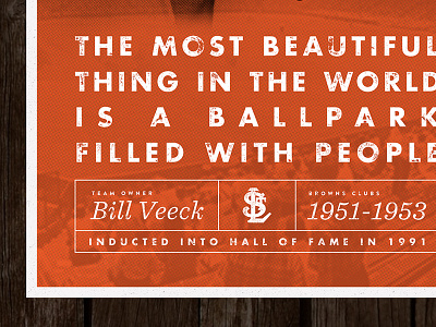 St. Louis Browns Historical Society Poster Series browns cardinals distressed halftone louis newsprint orange quote saint st texture veeck