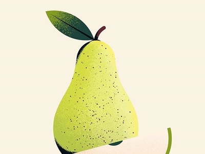 Grow a Pear - Day #155 circle cute design food fruit green healthy illustraion modern pear simple texture vector