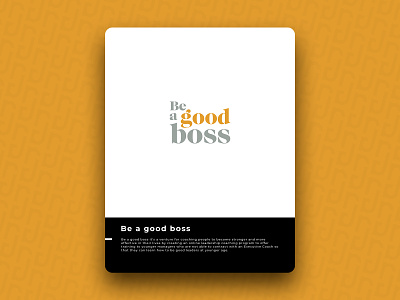 Be a good boss brand design icon logo