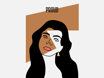 proud avatar beauty culture design flat illustration india simple