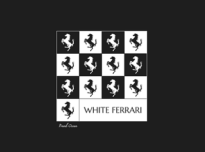 White Ferrari album artwork album cover branding cover cover art culture design flat frank ocean illustration simple typography typography art wallpaper