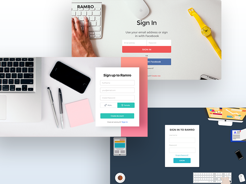 site Login/Sign Ups by Danfe Designs on Dribbble