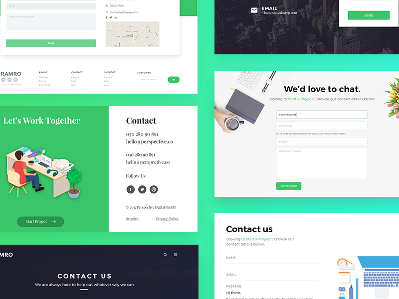 Website Contact us Pages by Danfe Designs on Dribbble