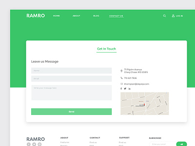 Contact us contact contact page form map ramro ui web website