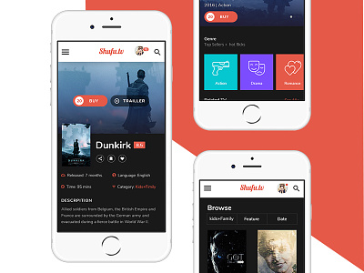 Movie App Responsive Website app design entertainment flick mobile movie movies responsive tv