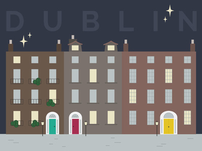 Dublin cities drawing dublin houses illustration illustrator ireland skyline travel vector