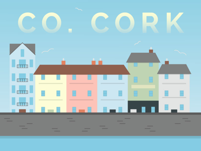 Cork, Ireland buildings city cork europe illustration illustrator ireland travel vector