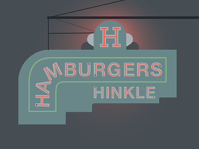 Hinkle's Hamburgers in Madison, IN cities city digital illustration food hamburgers illustration illustrator indiana madison madison indiana neon sign design signage signs travel vector art vector illustration vintage sign