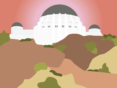Griffith Observatory | Los Angeles california cities city drawing hand drawn illustration illustrator la la la land los angeles skyline travel vector