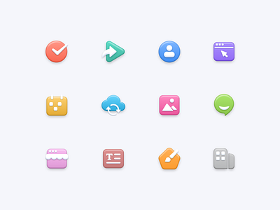 Soft Icon Set 3d bubble calender chat clean design icon icons iconset image logo share soft sync text theme tick ui user web