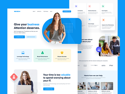Westech Landing Page branding business clean design icon it landing page marketing solutions support technology ui ux web website