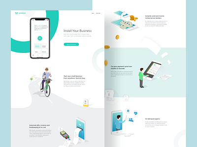 The new koodaa — Landing Page credit debit card financial pictogram homepage illustrations landing page online banking ui ux webapp website