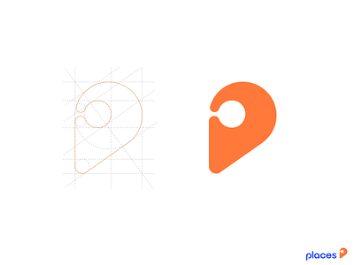 Places branding icon identity location logo map mark places pointer sketch symbol typography