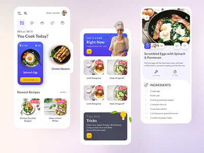 Recipe Mobile App app app design chef colorful cook food ingredient recipe app service ui uidesign ux uxdesign