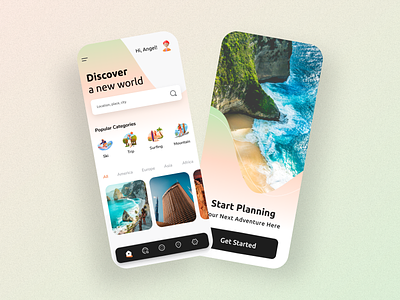 Travel App Design app app design booking clean colorfull discover hotels minimal mobile ui tourism tours travel travelling trend trip trip planner trips ui ux vacation