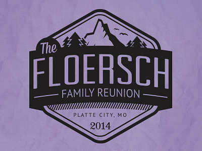 Floersch Family Reunion 2014 badge design font logo screen print shirt type typography