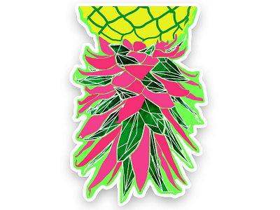 Radioactive Pineapple colors design neon pineapple sticker