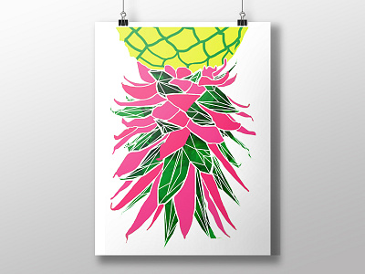 Pinapple Poster Anyone? design fruit mockup neon pineapple poster