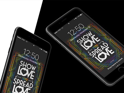 Show Love / Spread Love design griz iphone love mockup rainbow typography wallpaper