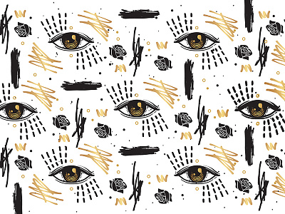 Pattern Play abstract design exploration eye gold pattern rose