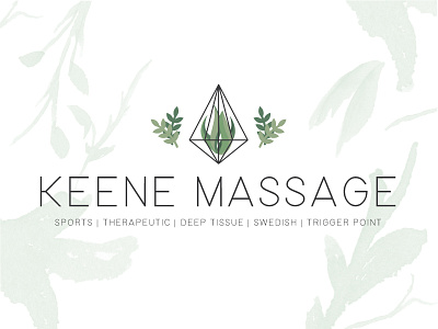 Keene Massage // Logo Design botanical branding design geometric leaves logo massage organic spa