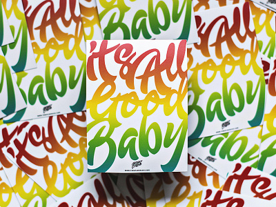 It's All Good Baby - GRiZ Sticker design font griz rasta script sticker typography