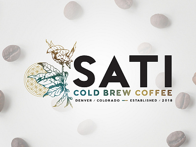 Sati // Logo Design bean coffee design flower of life logo typography