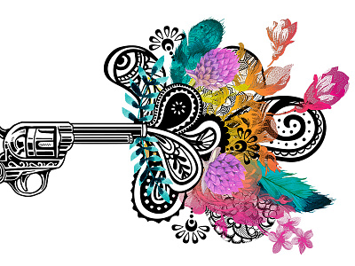 Paisley Pistol // Logo Details branding design feathers filigree floral flowers illustration lace logo paisley pistol typography