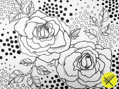 "c the roses" art dots drawing pen roses techpen