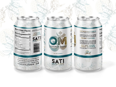 OM // by Sati Cold Brew branding can coffee design mockup om packaging packaging design typography