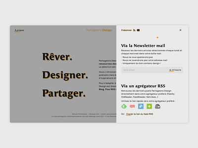 Partageons Design - Subscribe popup blog design newsletter partageons platform popup rss subscribe