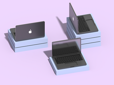 Isometric MacBook Pro in VoxelArt