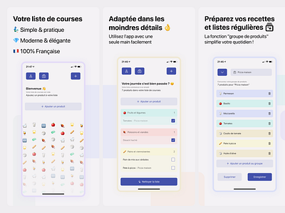 Grocery List modern app - #AppStore Screens