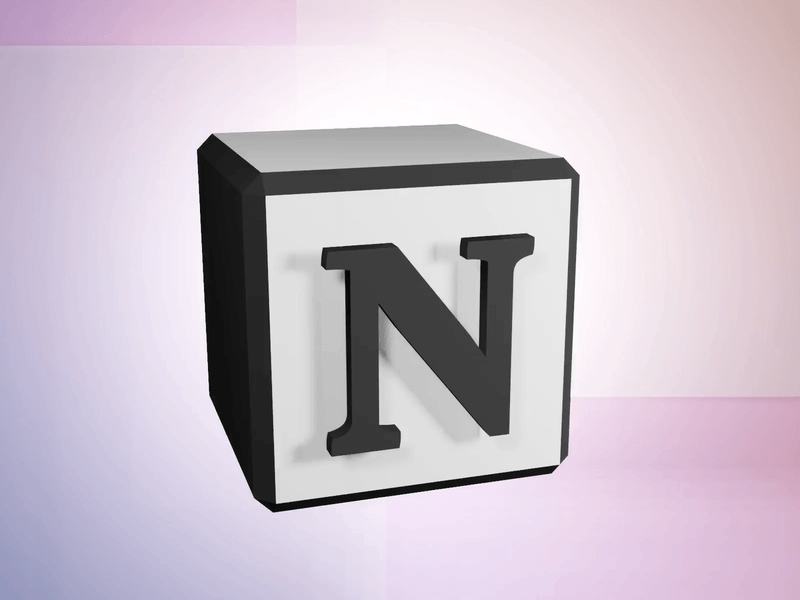 Notion logo in 3D 3d app blender logo modeling notion