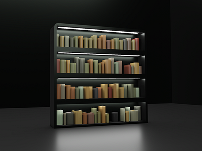 #LowPoly Bookcase - 3D in Blender