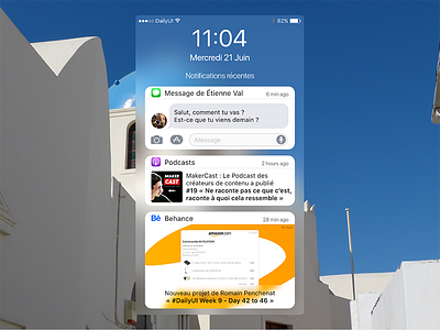 #DailyUI 49 - IOS Notification center redesign