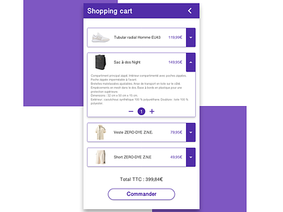 #DailyUI 58 - Shopping Cart