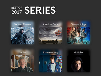 #DailyUI 63 - Series Best of 2017 2015 2016 2017 63 best dailyui games mr of robot series thrones