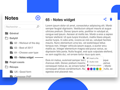 #DailyUI 65 - Notes Widget 65 app dailyui desktop material notes option simple widget