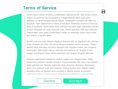 #DailyUI 89 - Terms of Service 89 accept dailyui decline of save service terms