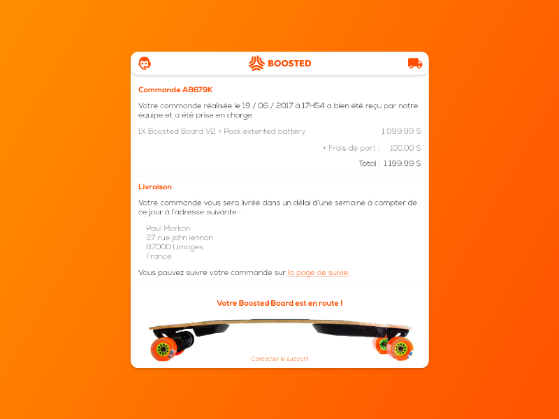 #DailyUI 17 - Boosted board Email Recept recept email board boosted 17 dailyui
