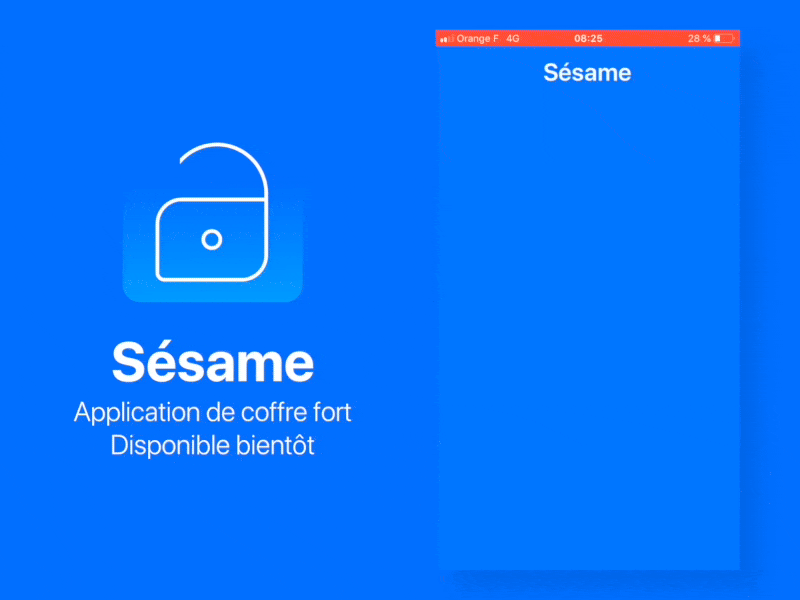Search a Password in Sésame App application coffre fort keeper password sésame