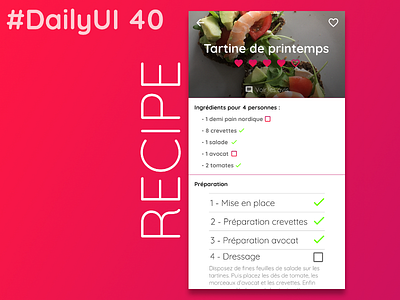 DailyUI 40 - Recipe 40 dailyui recipe tartine