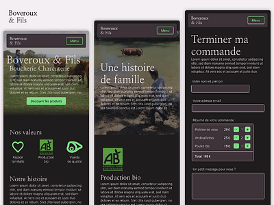 Responsive website - Boveroux Breeding, butchery, delicatessen