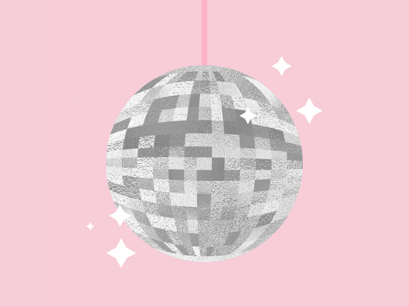 It's NYE, time to party! disco disco ball gif illustration party pink silver sparkle